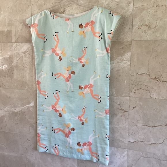 Noemiah Linen Sheath Dress NWT Whimsical Print, Canada Size XS, Art to Wear Rare - Picture 8 of 11